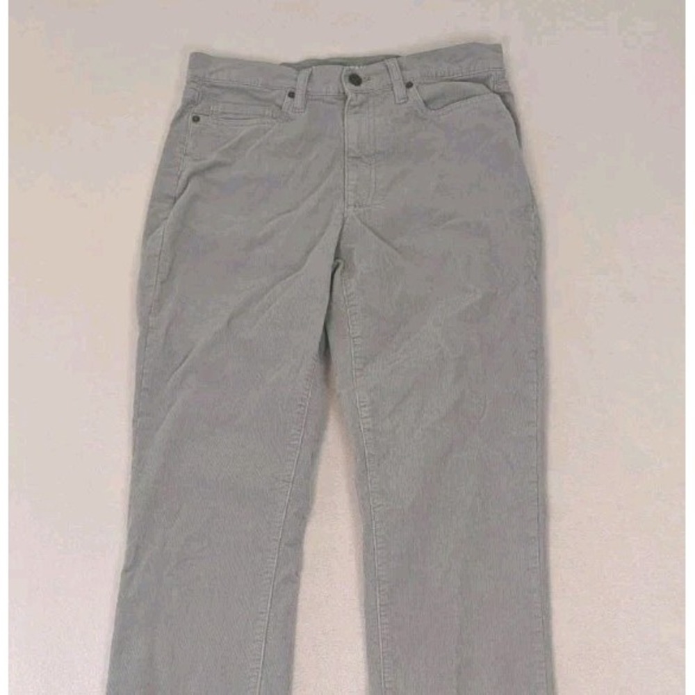 Lands' End Corduroy Pants Women's 10 Tall Gray Straight Leg Inseam 33" Waist 32"